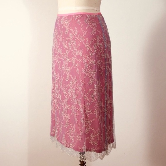 BARNEYS Pink Silk Skirt - Picture 6 of 8